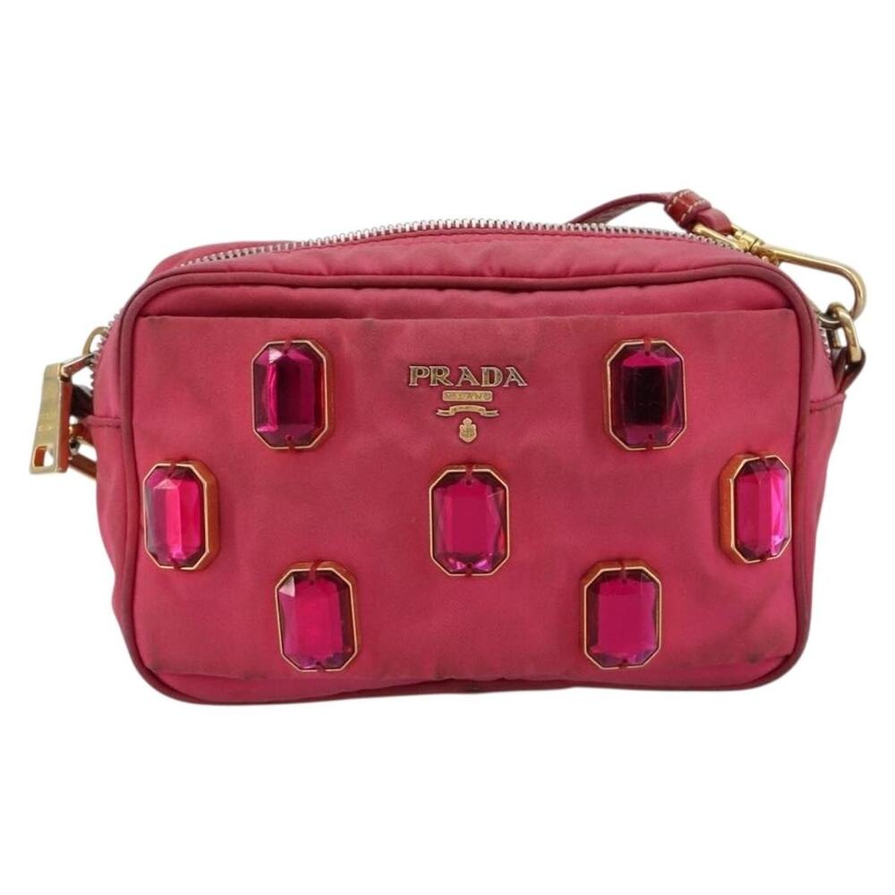 Prada Nylon Galleria Shoulder Bag Pink
